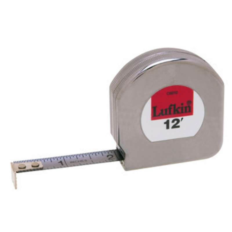Mezurall® Chrome Clad® Measuring Tape, Reads in Inches w/ 1/16 Inch Scale, 1/2" x 12'