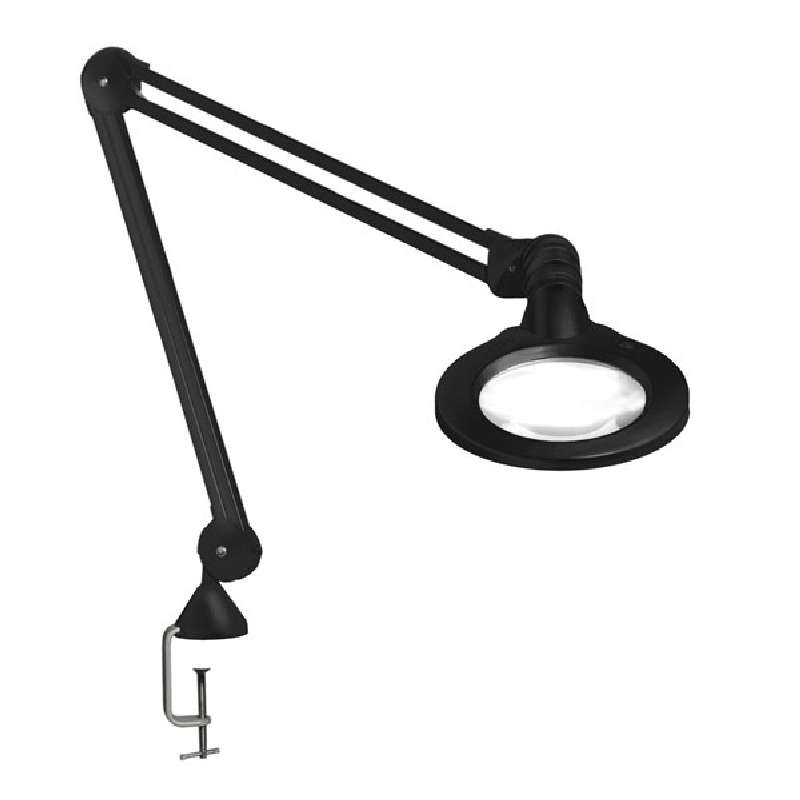 KFM LED ESD-Safe 5-Diopter Magnifier with 45" Reach and Edge Clamp, Black