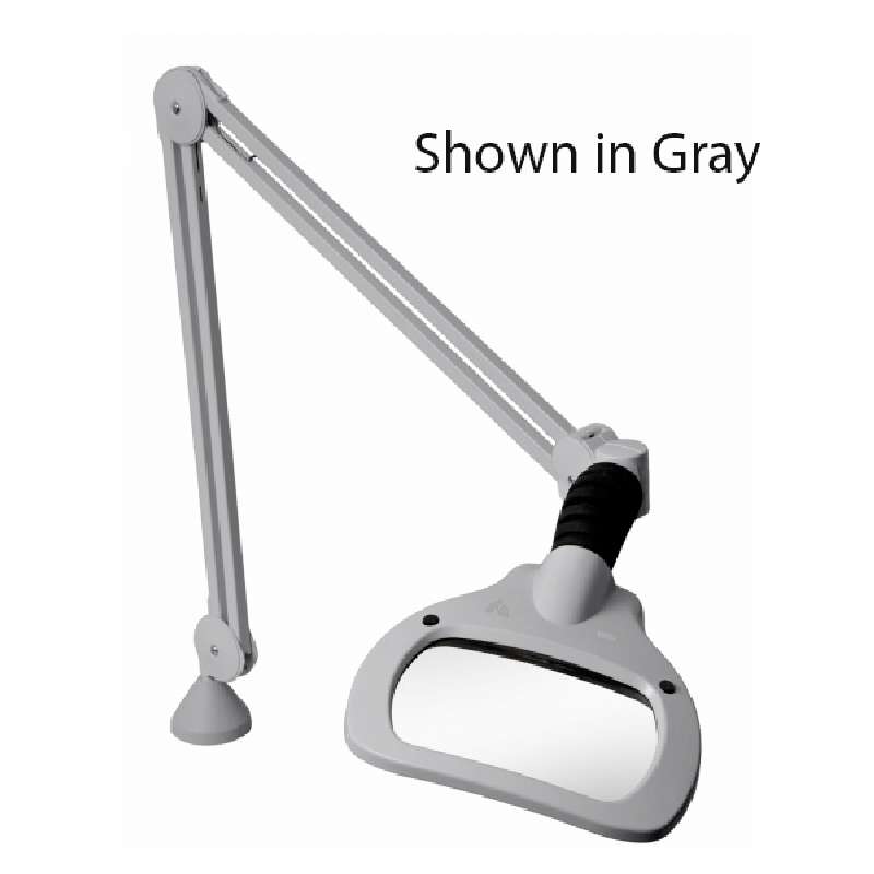 WAVE LED ESD-Safe 3.5-Diopter Illuminated Magnifier with 45" Reach with Edge Mount Clamp, Black