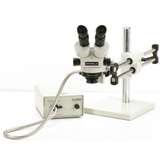 ESD-Safe Stereo-Zoom Microscope with Boom Stand and Fiber Optic Ring Light redirect to product page
