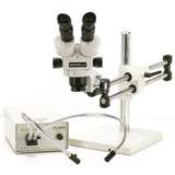 ESD-Safe Stereo-Zoom Microscope with Boom Stand and Fiber Optic Dual Point Light redirect to product page