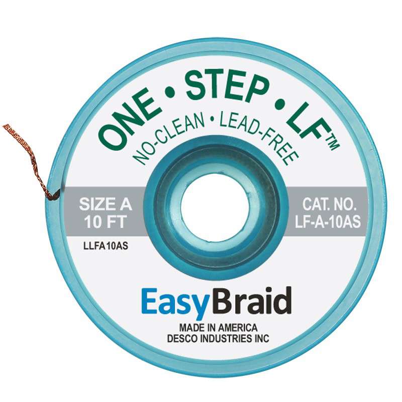 One Step Lead Free Solder Braid .025" Silver Series Dissipative Spool, 10'