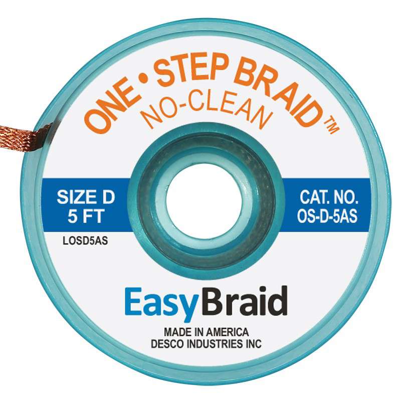 One Step Solder Braid .100" Blue Series Dissipative Spool, 5'