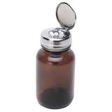 Amber Glass Bottle 4oz with Stainless Steel One-Touch Pump and PFA Stem redirect to product page