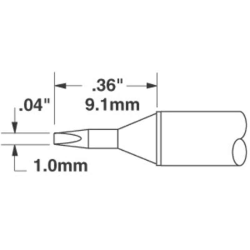 STTC 700 Series 30° Chisel Tip Solder Cartridge for MX Series Systems, 1.00mm