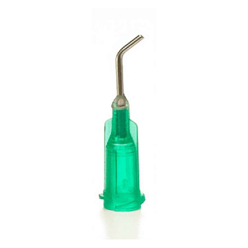 Dispensing Tips, Stainless Steel Cannula, Bent 45 Degree, Green, 18 Gauge, 12.7mm (0.5") 50 per Package