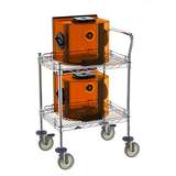 ESD Utility Cart, Chrome, Two Shelf, 18" x 36" redirect to product page
