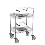 ESD Utility Cart, Chrome, Two Shelf, 24" x 48" redirect to product page