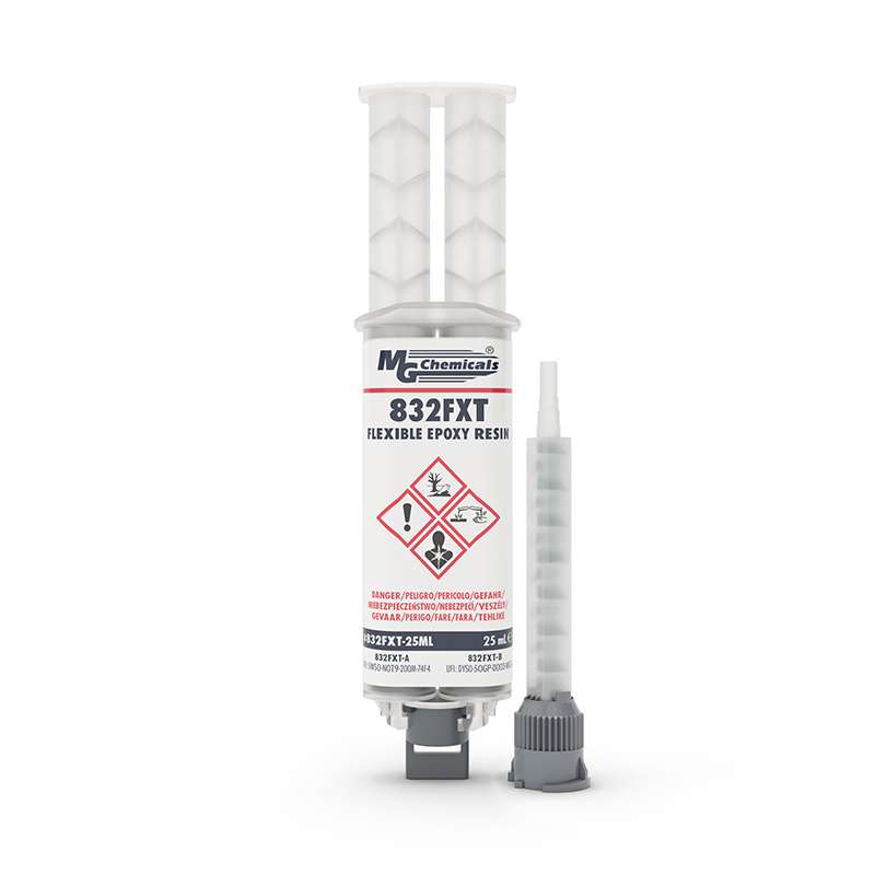 Flexible Epoxy Resin, 2-part, 25 mL, Dual Syringe, Black