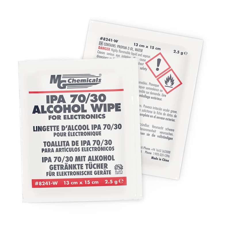 70/30 Isopropyl Alcohol Wipes for Electronics, 25 per Box