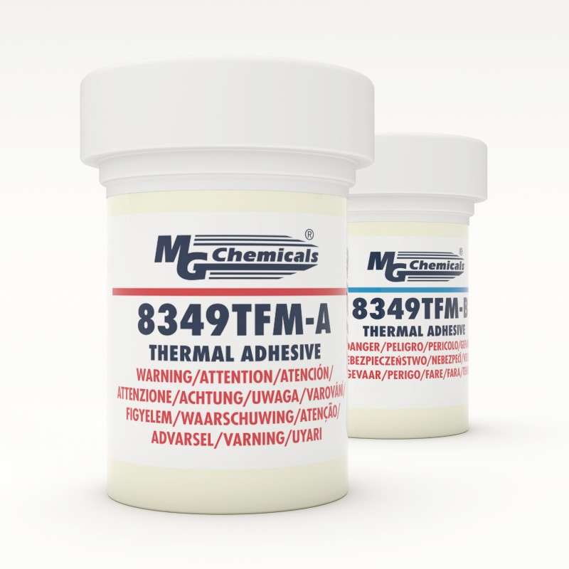 Adhesive, 2 Part Epoxy, 1:1 Ratio, Thermally Conductive Electrically Insulating, 2 Jar Kit, 2.6 Oz
