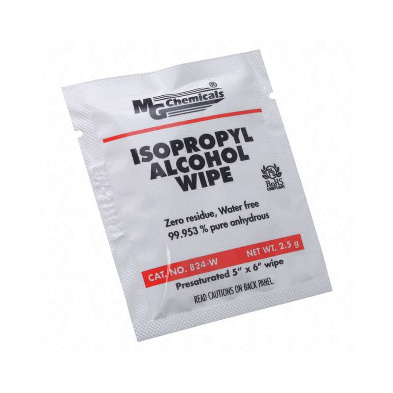 Presaturated Isopropyl Alcohol Cloth Wipes, 99.953%, 5 x 6", 500 per Bag