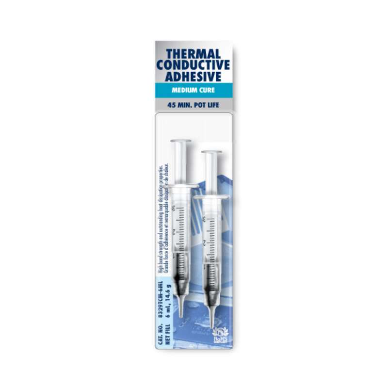 Thermal Conductive Epoxy Adhesive, Electrical Insulating, Medium Cure, Two 3mL Syringes