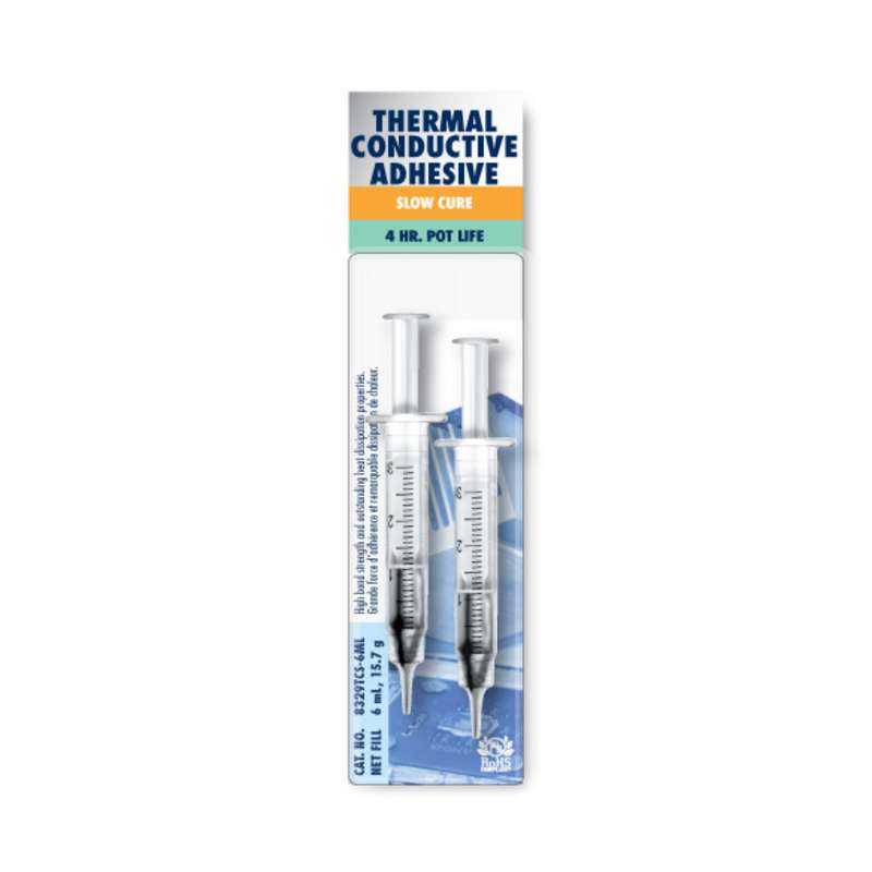 Thermal Conductive Epoxy Adhesive, Electrical Insulating, Slow Cure, Two 3mL Syringes
