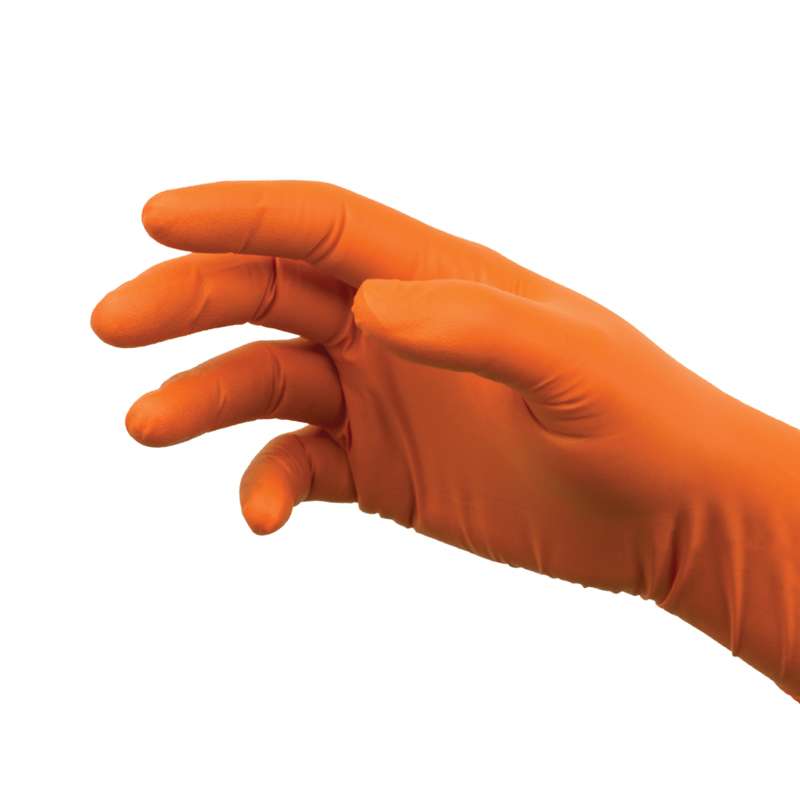 MICROFLEX®Blaze® Powder Free Textured Orange 5mil Nitrile Gloves, Large 12" Long, 100 per Box