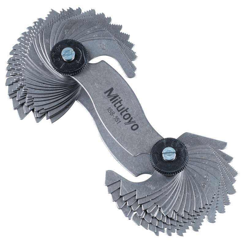 Metric and Unified Screw Pitch Gage Set, 51 Leaves, 0.4-7mm Range