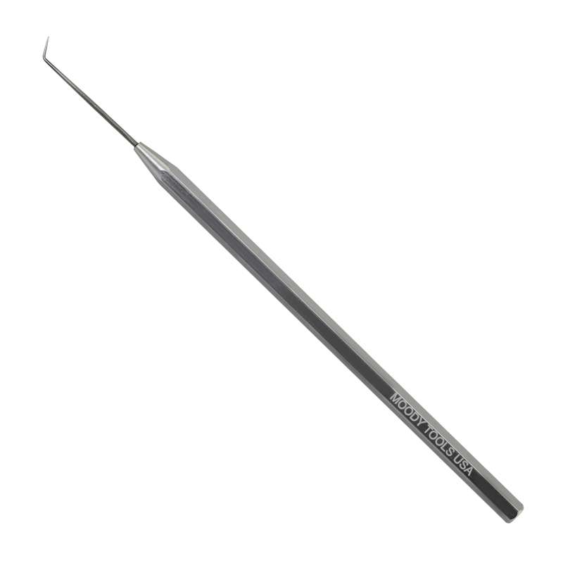 Stainless Steel Precision 10mil Probe with #6 Single Bend Tip and Aluminum Handle, 5-5/8" Long