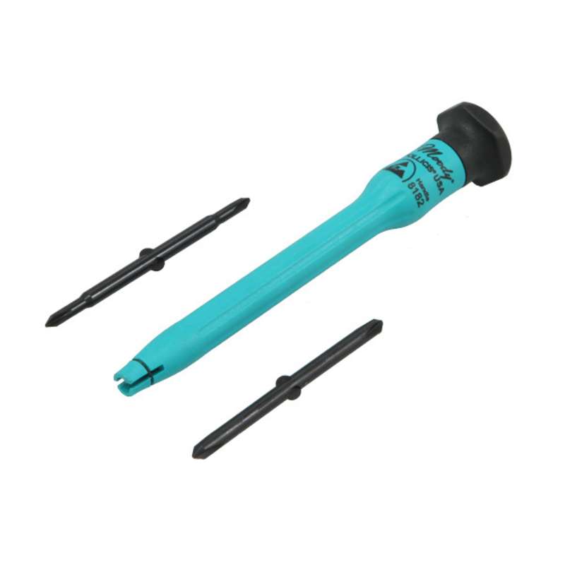 Interchangeable Anti-Static Reversible Handle Tri-Point Screwdriver Set in Tube, 3 Pieces
