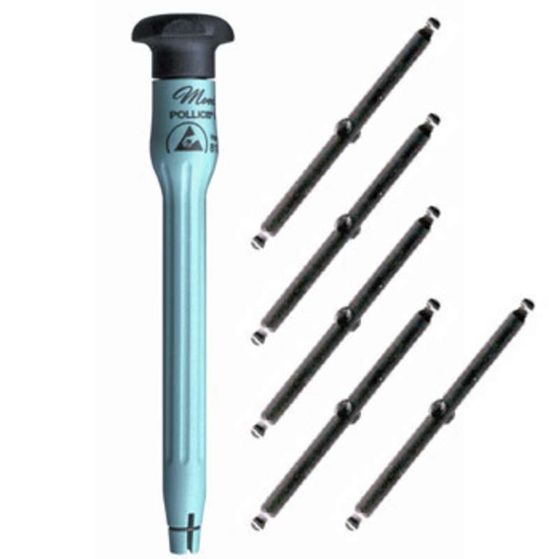 ESD-Safe Reversible Precision Hex Ball Driver Set with Ergonomic Handle and Storage Tube, 6 Pieces