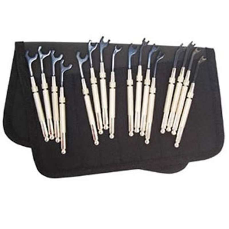 Interchangeable Combination Inch/Metric Open End Wrench Set, 16 Pieces