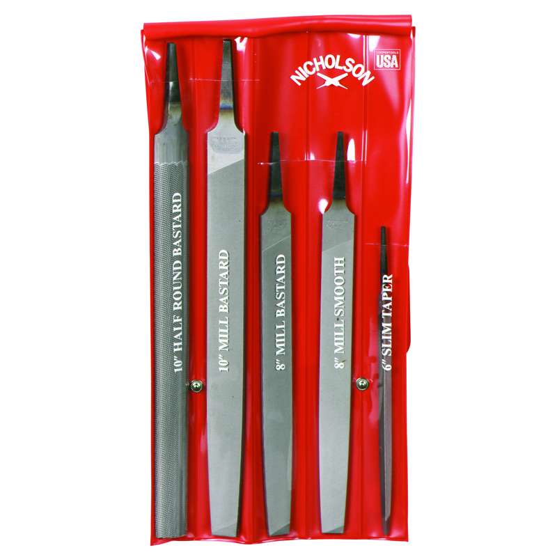 Ergonomic Handle File Set General Purpose, 5 Piece