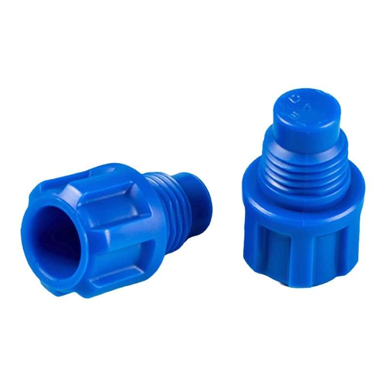 EFD® Self-Venting Cartridge Outlet Cap, Blue, 25 per Box