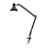 Heavy Duty LED Task Light; 43" Reach; Edge Clamp; Rigid 8 Shade; Single Piece CNC Machined Base Block, Triple Axis Adjustable Swivel; 120V; Black; ESD Safe redirect to product page