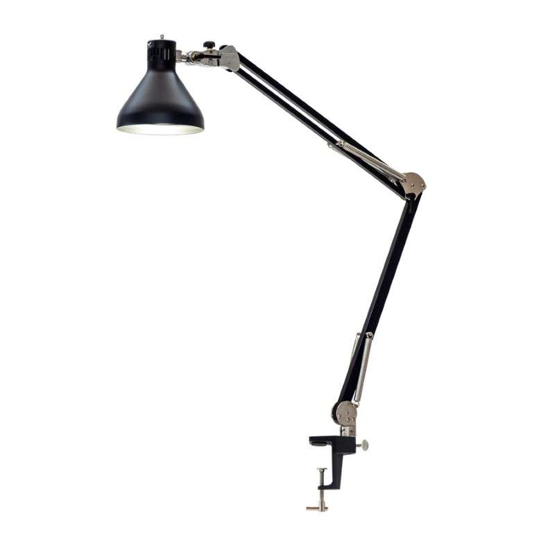 Heavy Duty LED Task Light; 43" Reach; Edge Clamp; Rigid 8 Shade; Single Piece CNC Machined Base Bloc