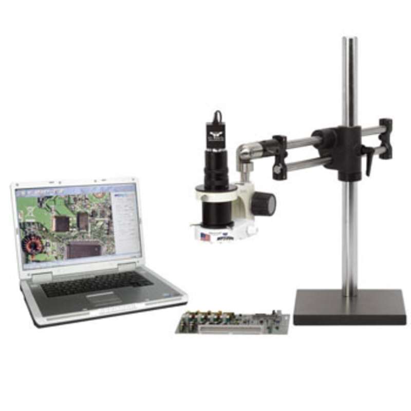ESD-Safe Macro Zoom™ Digital Video Inspection System with Dual Arm Base, Dimmable LED Ring Light and 19" HD LCD Monitor