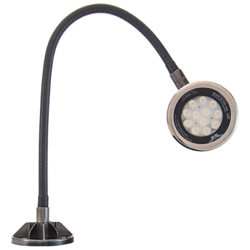 High Output LED Spot-Lite; 100-240V (50/60Hz); IP65 Standard; 22" Magnetic Gooseneck Stand; Magnetic