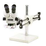 ESD-Safe Stereo-Zoom Binocular Microscope with Dual Arm Base and Dimmable LED Ring Light redirect to product page