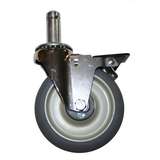 High Modulus Rubber Swiveling Stem Caster Kit with Brakes, 5" Diameter redirect to product page