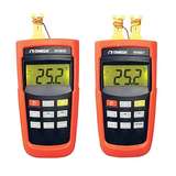 Handheld Digital Thermometer, 6 V (4 AAA), Miniature Connector, 2-CH, +/- (0.1 % rdg + 1 C), -200 C to 1372 C K, -210 C to 1050 C J, -200 C to 400 C T, 790 C to 790 C E, HH800 Series redirect to product page