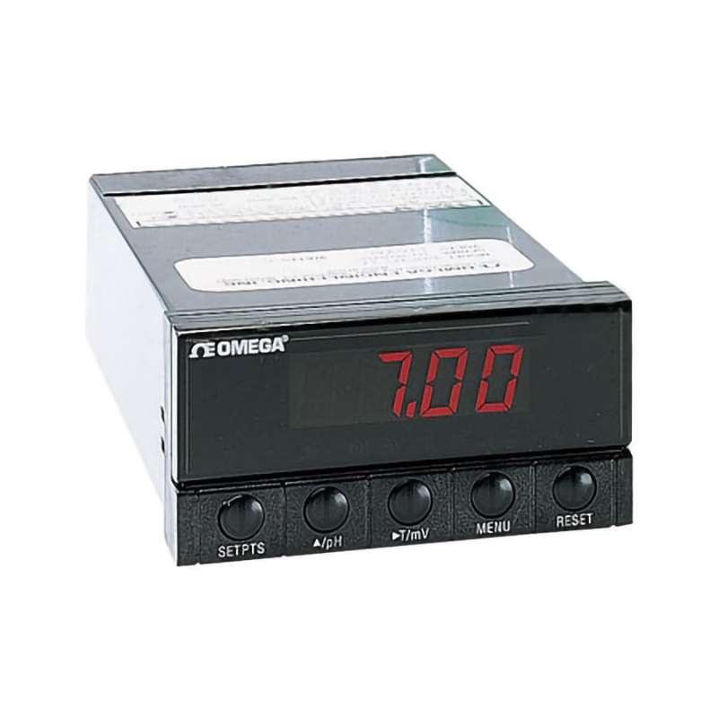 Microprocessor-Based pH Controller, 110 Vac, 0 pH to 14 pH, 4 mA to 20 mA, 0 mA to 20 mA, 0 V to 10 V, 2 SPDT, 5 A Relays, ORP, 1/8" DIN Panel Mount, PHCN-37 Series