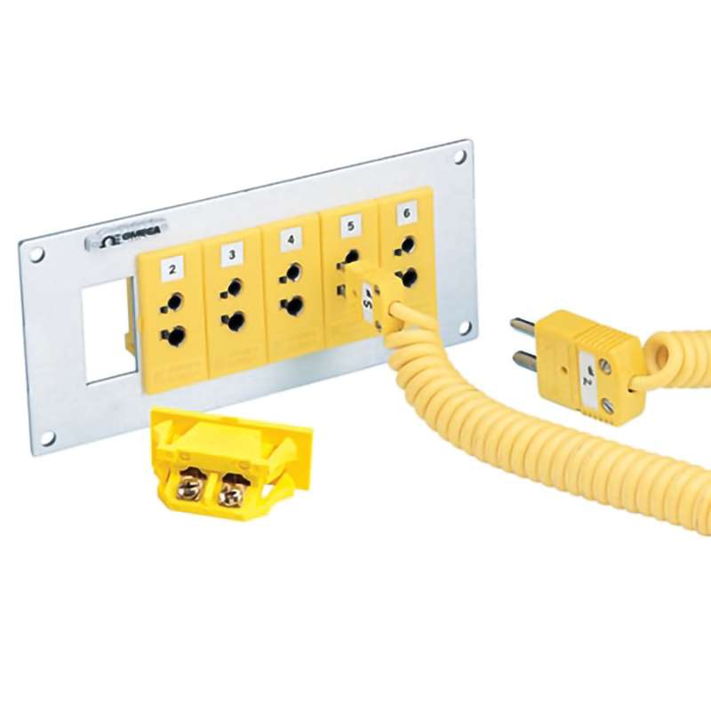 Snap-In Panel Jacks, Universal, K Type, 1 Row, 6 Box, 16.3 mm (0.64") x 30.4 mm (1.2") (H x L) Panel, Female Pin Connector, ANSI, Standard, SPJ Series