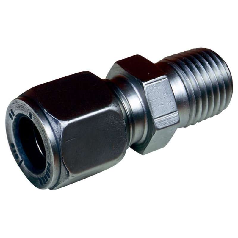 Adaptor, Compression Fitting, 1/4" NPT Male, Straight, 316 Stainless Steel, 1/8" (OD), SSLK Series