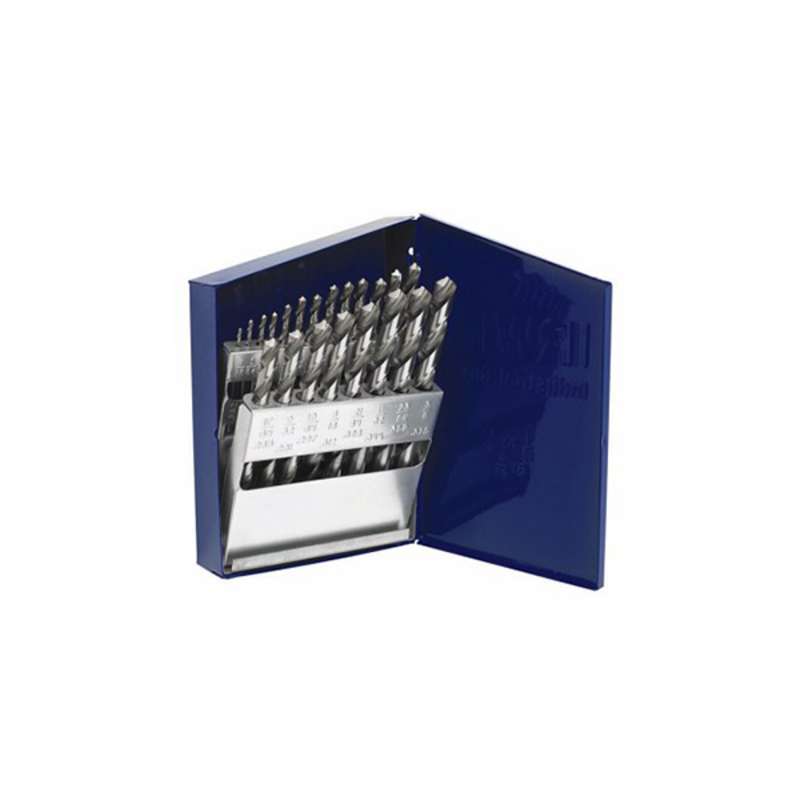 General Purpose High Speed Steel Drill Bit Set, Metal Index, 21 Piece