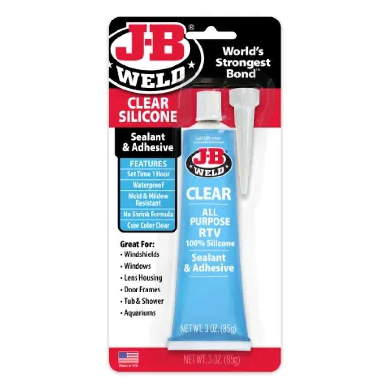 Clear Silicone Sealant & Adhesive, 3oz Tube