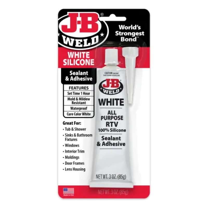 White Silicone Sealant & Adhesive, 3oz Tube