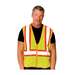 Premium Mesh Vest, Class 2, Lime Yellow , 2 Pockets, Contrast Trim, 3X-Large, 50 per Case