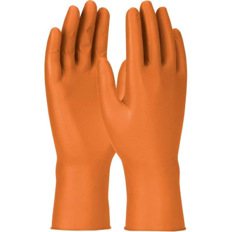 Grippaz™ Engage, Ambidextrous Nitrile Glove with Textured Fish Scale Grip, 7 Mil, Orange, Extra Large, 50 Gloves per Box, 10 Boxes per Case