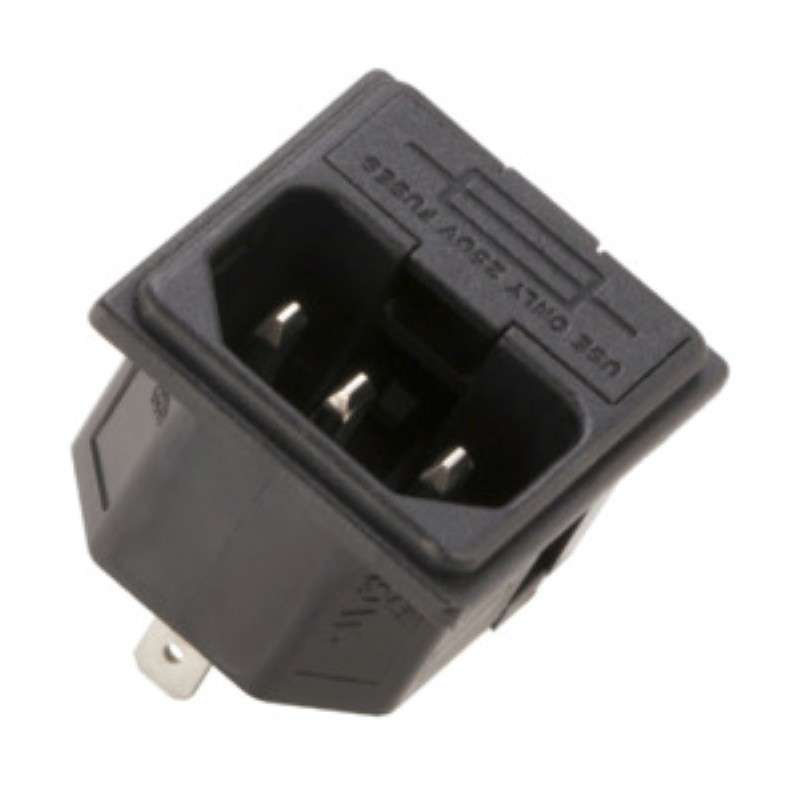 Receptacle, AC Fused, Snap-In