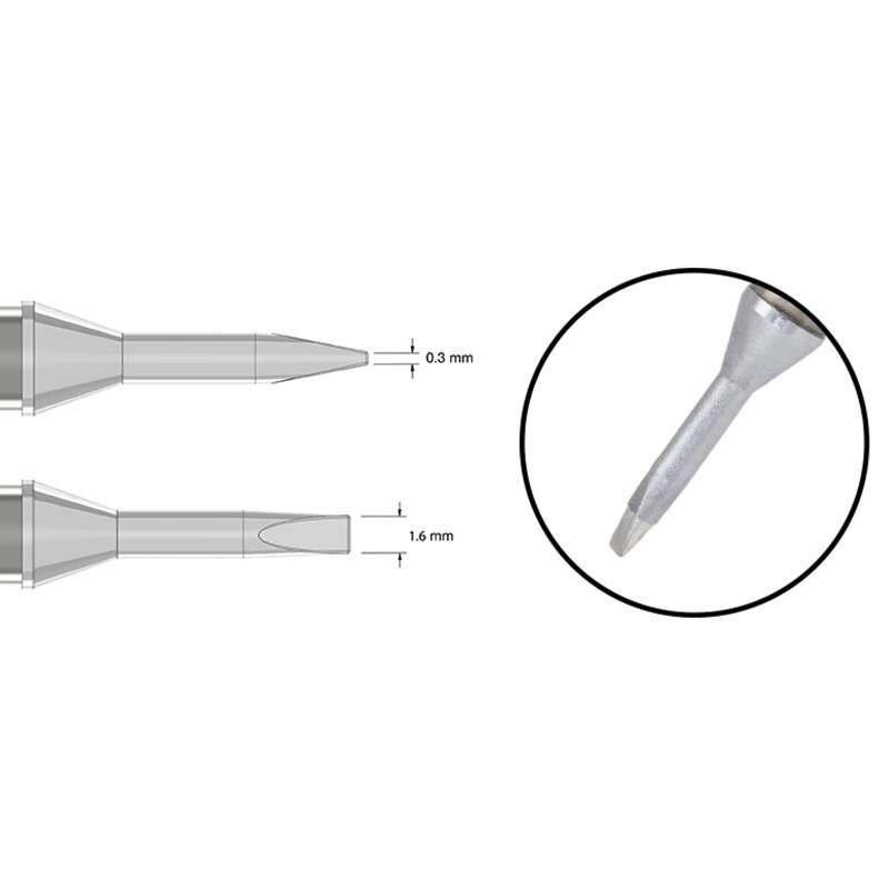 Solder Tip, MD-83, Chisel, 20°, 1.6mm W