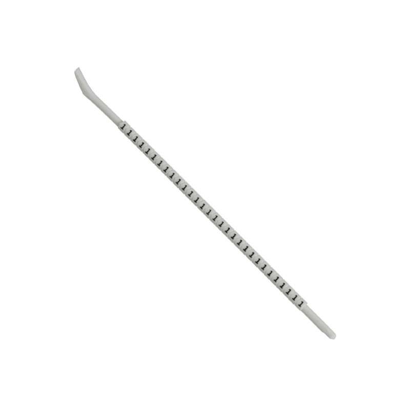 StrongHold Clip-On Wire Markers, Chevron Cut, Acetal, .12"x.16", White, 1Pkg/300