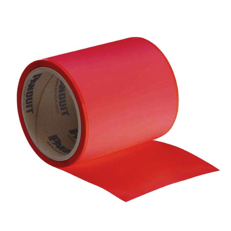 Continuous Tape, 4" x 100', Vinyl, Red, 1Roll