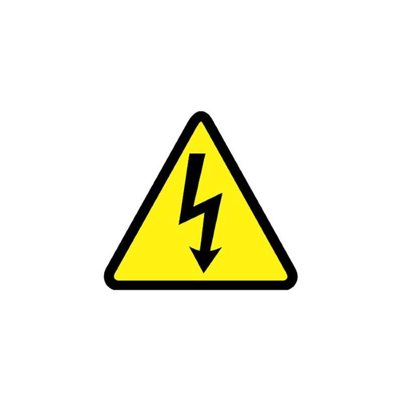 Strong ISO Electrical Shock Label, 1.5"W, Adhesive Vinyl, Yellow, 1Pkg/50