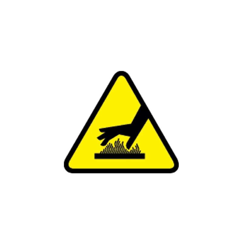 StrongHold ISO Hot Surface Label, 2"W, Triangle, Adh Coated Paper, Yellow, 1Pkg/50