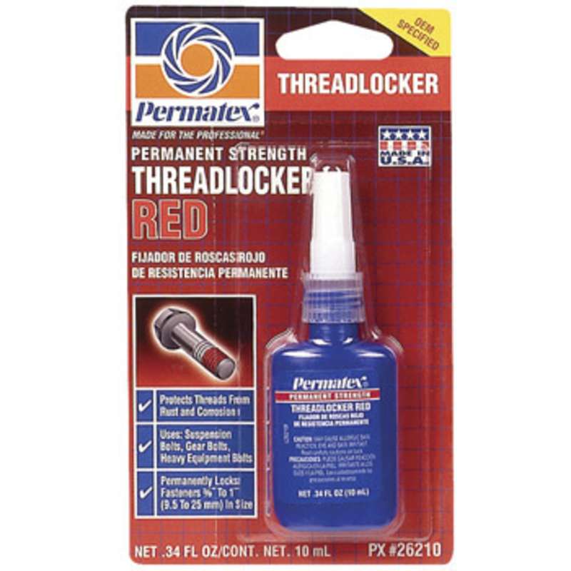 High Permanent Strength Red Threadlocker, 10 ml Bottle