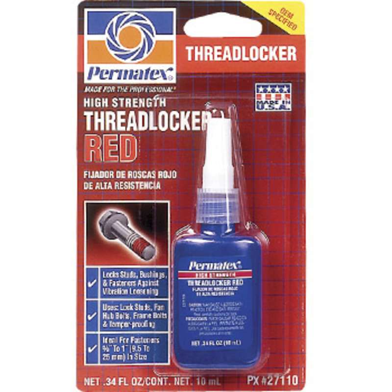 High Strength Red Threadlocker, 10 ml Bottle