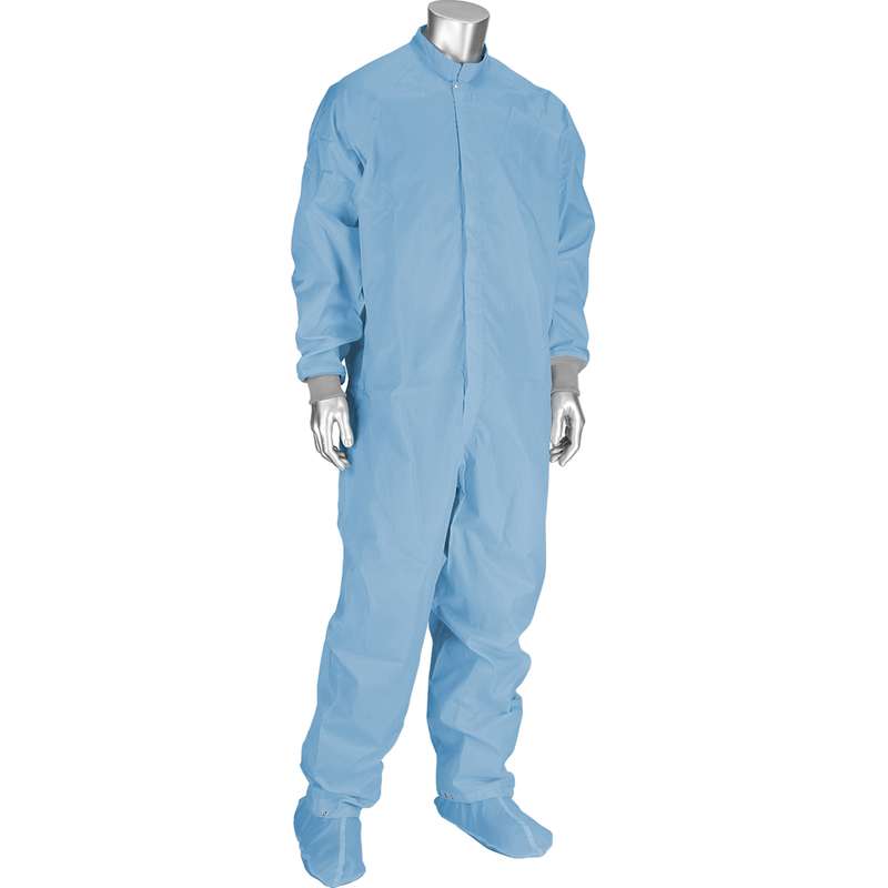 Disctek 2.5 ISO 4, Class 10, Cleanroom Coverall, 3XLarge, Light Blue